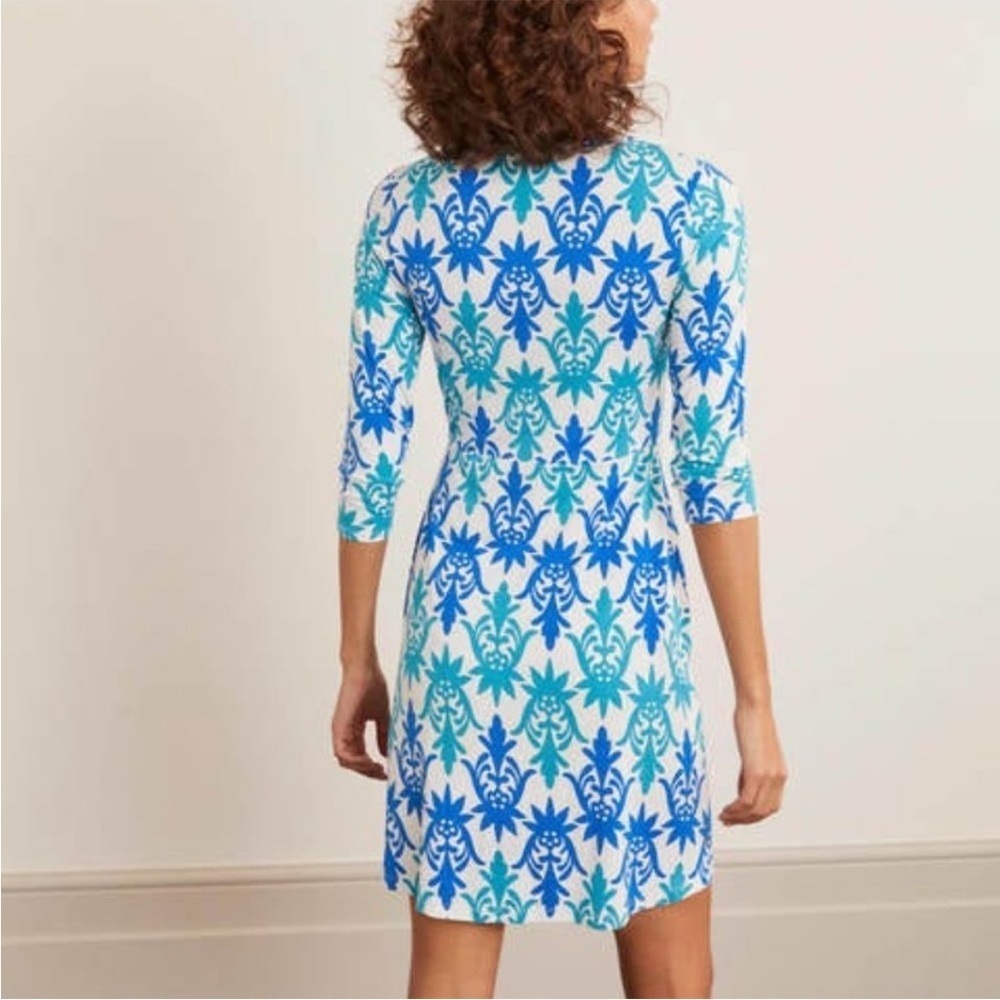 Boden Tori Jersey Tunic - Ivory, Tropical Stamp